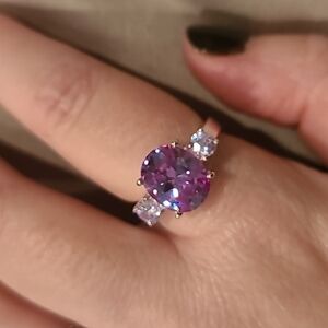 Cubic zirconia sterling silver ring